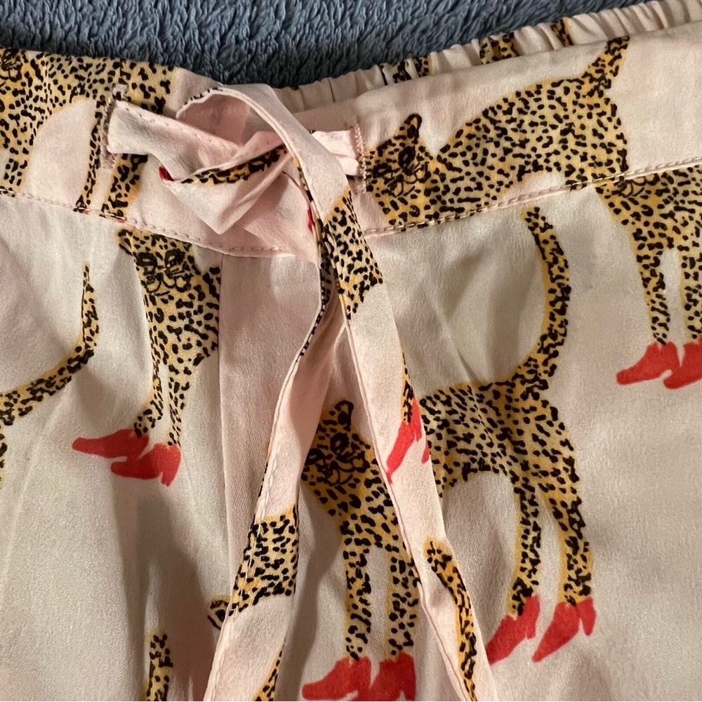 Bouffants & Broken Hearts Cheetah Shorty Pajama Set Medium Pink - Picture 11 of 17